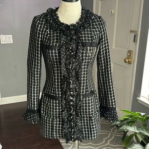 WHBM Tweed Ruffle Trim Jacket
